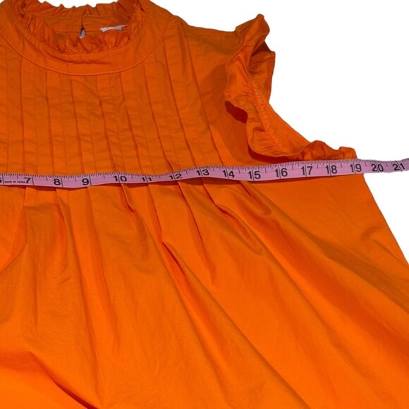 THML Orange flutter sleeve High Neck A-Line Dress size Small - Picture 12 of 14